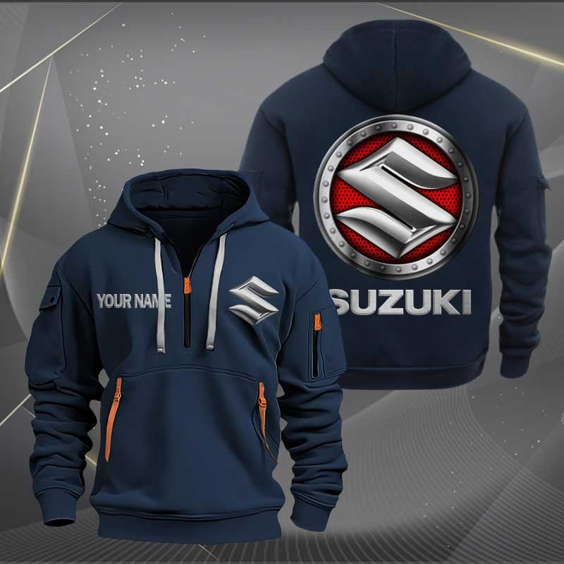 Sportswearmerch Suzuki Car Personalized Half Zip Hoodie For Fan
