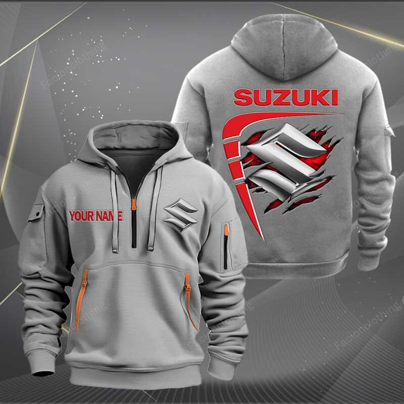 Sportswearmerch Suzuki Car Personalized Half Zip Hoodie For Fan