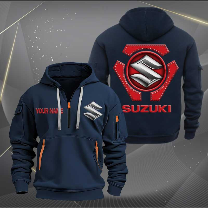 Sportswearmerch Suzuki Car Personalized Half Zip Hoodie For Fan