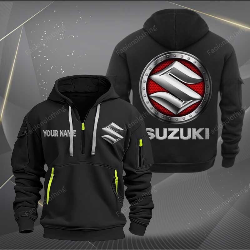Sportswearmerch Suzuki Car Personalized Half Zip Hoodie For Fan