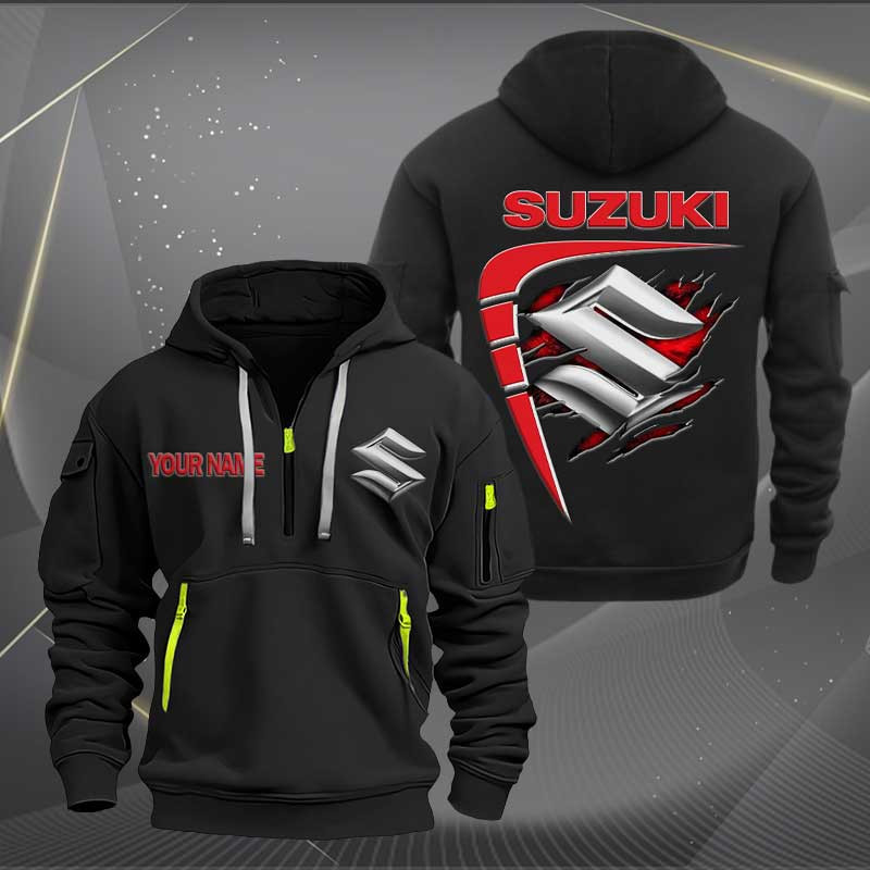 Sportswearmerch Suzuki Car Personalized Half Zip Hoodie For Fan