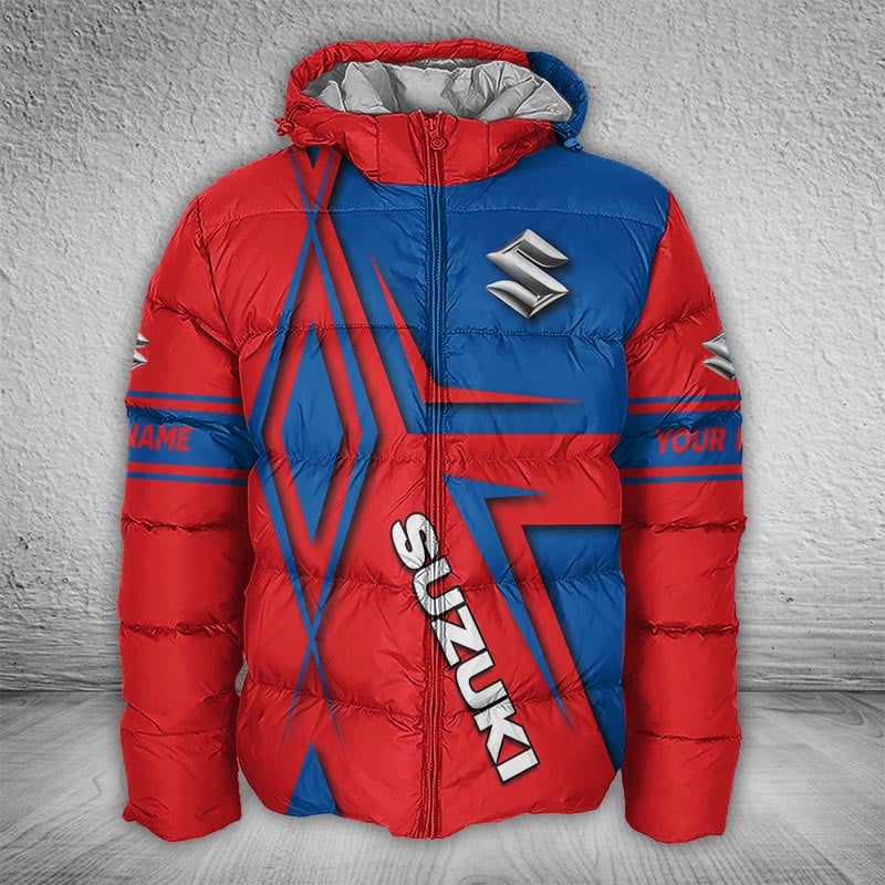 Sportswearmerch Suzuki Car Puffer Jacket For Fan