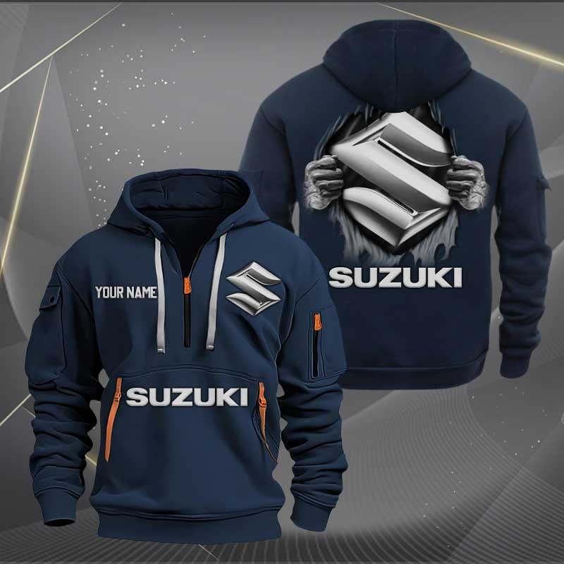 Sportswearmerch Suzuki Motorcycles Personalized Half Zip Hoodie For Fan