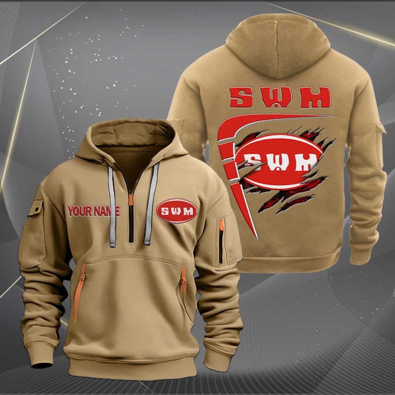 Sportswearmerch SWM Motorcycle Personalized Half Zip Hoodie For Fan
