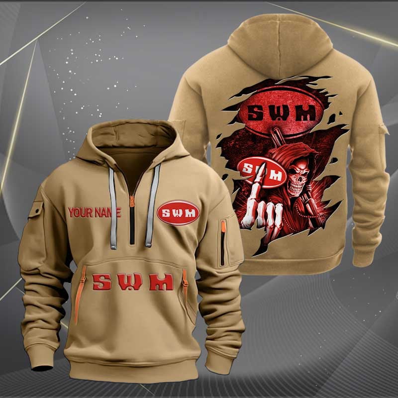 Sportswearmerch SWM Motorcycle Personalized Half Zip Hoodie For Fan