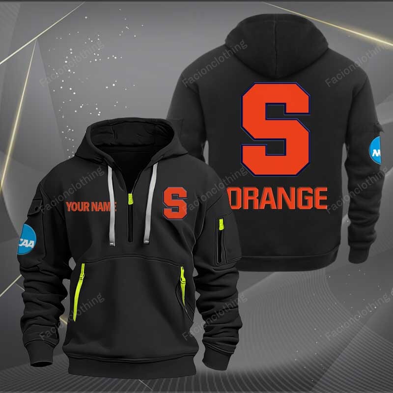 Sportswearmerch Syracuse Orange NCAA Personalized Half Zip Hoodie For Fan