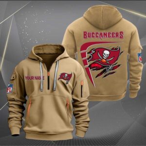 Sportswearmerch Tampa Bay Buccaneers NFL Personalized Half Zip Hoodie For Fan