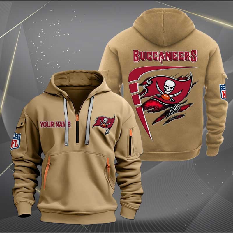 Sportswearmerch Tampa Bay Buccaneers NFL Personalized Half Zip Hoodie For Fan
