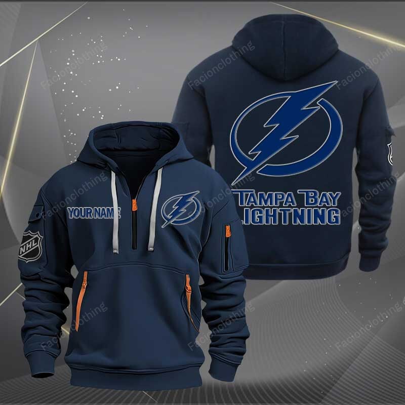 Sportswearmerch Tampa Bay Lightning NHL Half Zip Hoodie For Fan