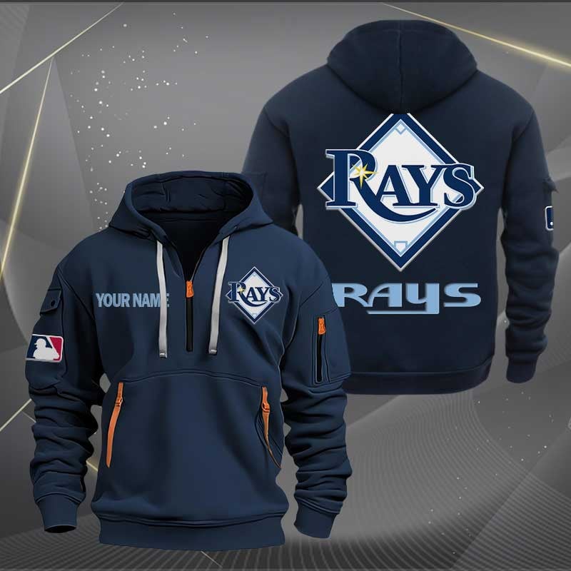 Sportswearmerch Tampa Bay Rays MLB Half Zip Hoodie For Fan