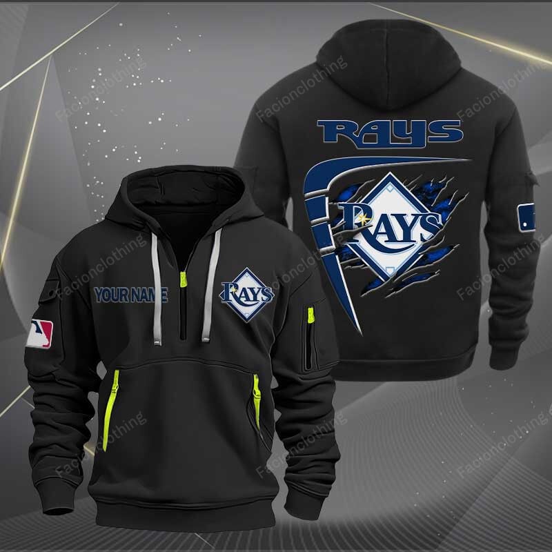 Sportswearmerch Tampa Bay Rays MLB Personalized Half Zip Hoodie For Fan