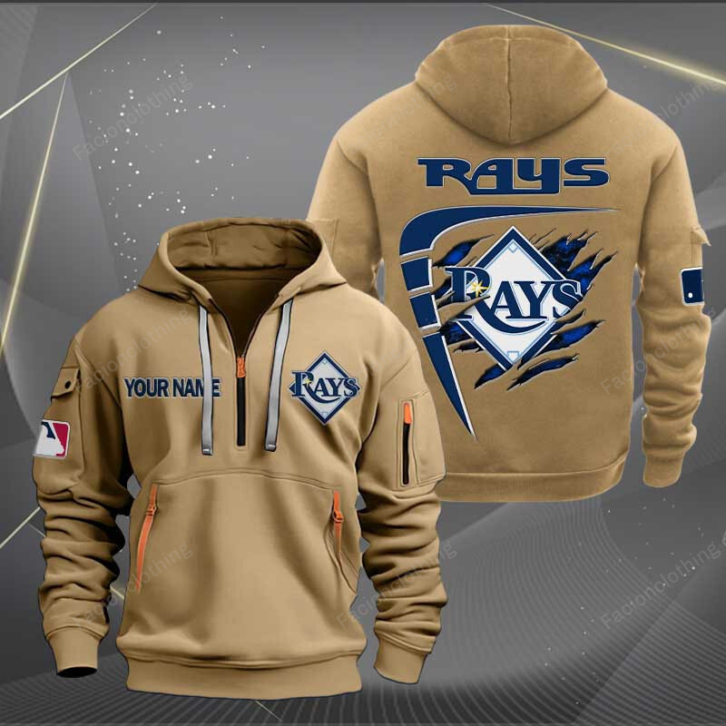 Sportswearmerch Tampa Bay Rays MLB Personalized Half Zip Hoodie For Fan