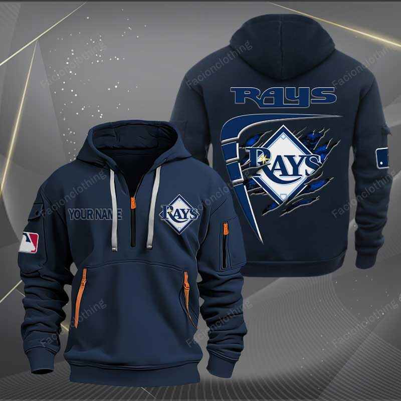 Sportswearmerch Tampa Bay Rays MLB Personalized Half Zip Hoodie For Fan