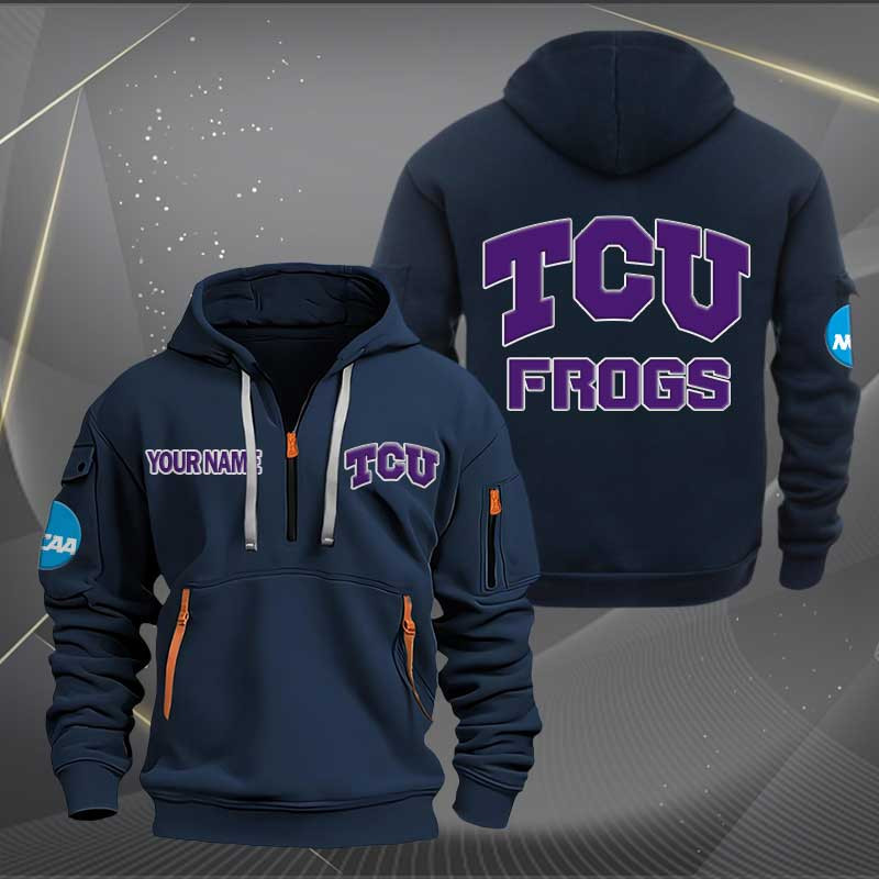 Sportswearmerch TCU Horned Frogs NCAA Personalized Half Zip Hoodie For Fan