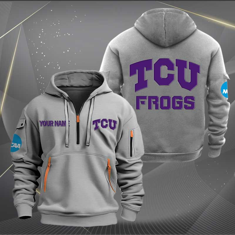 Sportswearmerch TCU Horned Frogs NCAA Personalized Half Zip Hoodie For Fan