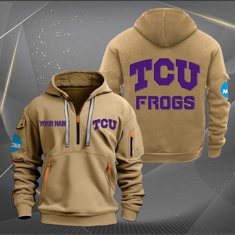 Sportswearmerch TCU Horned Frogs NCAA Personalized Half Zip Hoodie For Fan