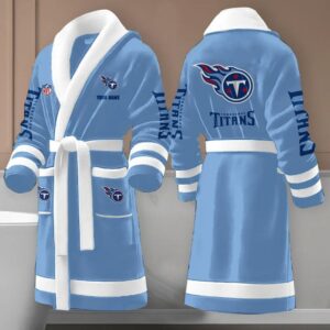 Sportswearmerch Tennessee Titans NFL New Fleece Bathrobe Personalized Gifts For Fan