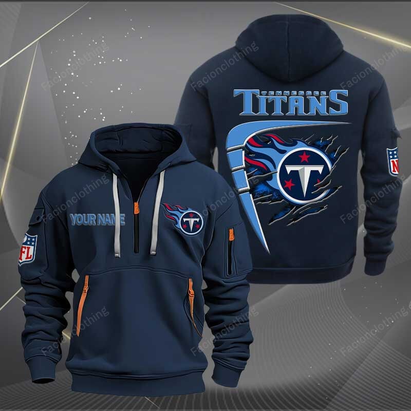 Sportswearmerch Tennessee Titans NFL Personalized Half Zip Hoodie For Fan