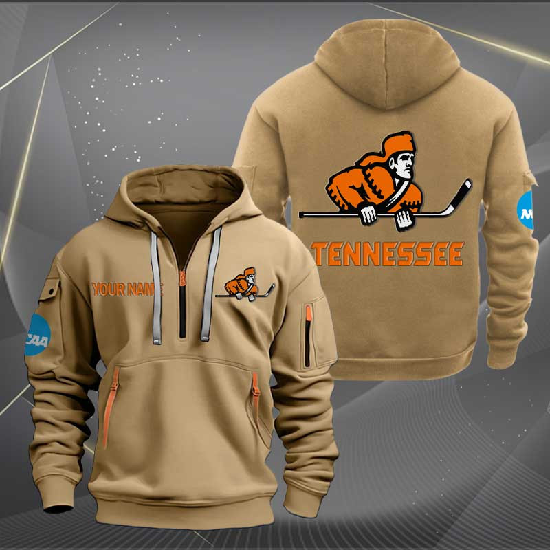 Sportswearmerch Tennessee Volunteers NCAA Hockey NCAA Personalized Half Zip Hoodie For Fan