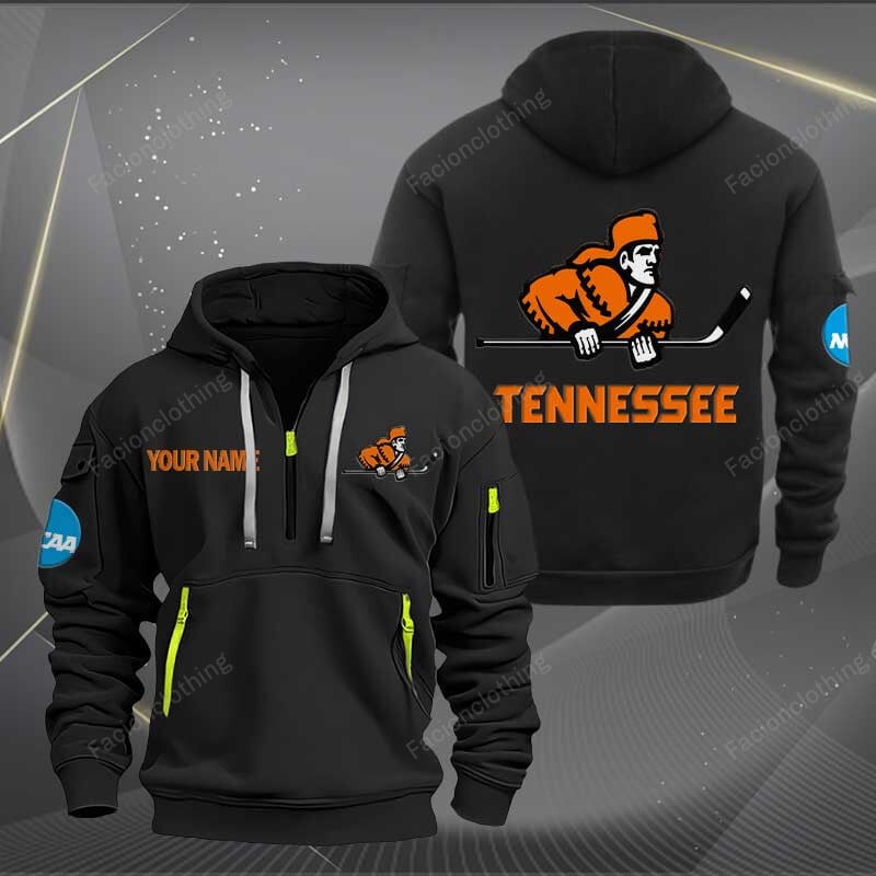 Sportswearmerch Tennessee Volunteers NCAA Hockey NCAA Personalized Half Zip Hoodie For Fan