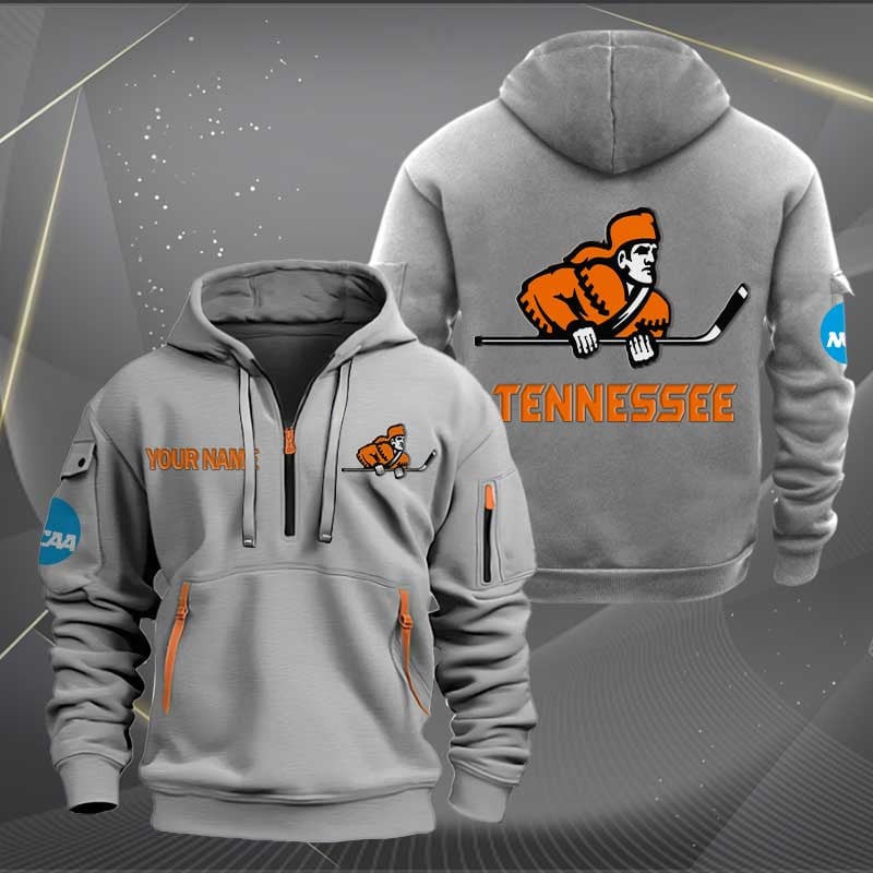 Sportswearmerch Tennessee Volunteers NCAA Hockey NCAA Personalized Half Zip Hoodie For Fan