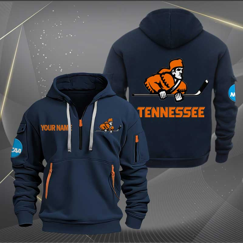 Sportswearmerch Tennessee Volunteers NCAA Hockey NCAA Personalized Half Zip Hoodie For Fan