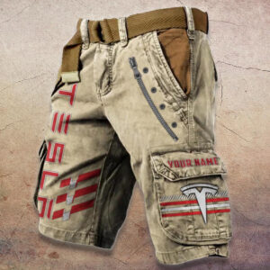 Sportswearmerch Tesla Car Denim Shorts For Fan