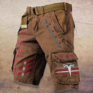 Sportswearmerch Tesla Car Denim Shorts For Fan