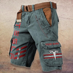 Sportswearmerch Tesla Car Denim Shorts For Fan