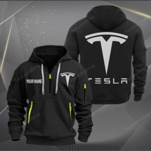 Sportswearmerch Tesla Car Personalized Half Zip Hoodie For Fan
