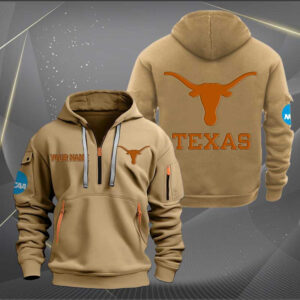 Sportswearmerch Texas Longhorns NCAA Personalized Half Zip Hoodie For Fan