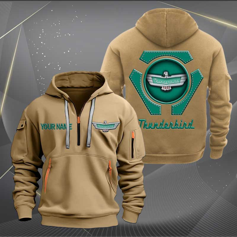 Sportswearmerch Thunderbird Car Personalized Half Zip Hoodie For Fan