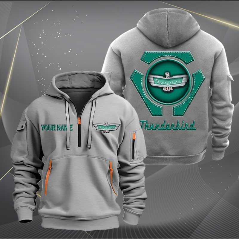 Sportswearmerch Thunderbird Car Personalized Half Zip Hoodie For Fan