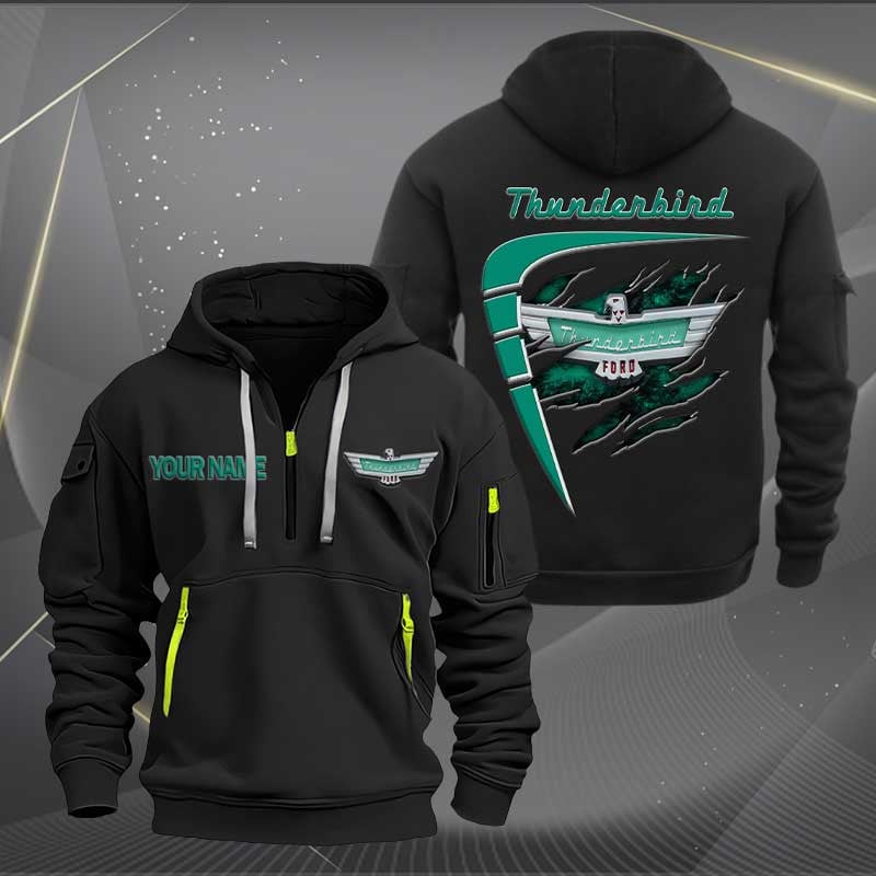 Sportswearmerch Thunderbird Car Personalized Half Zip Hoodie For Fan