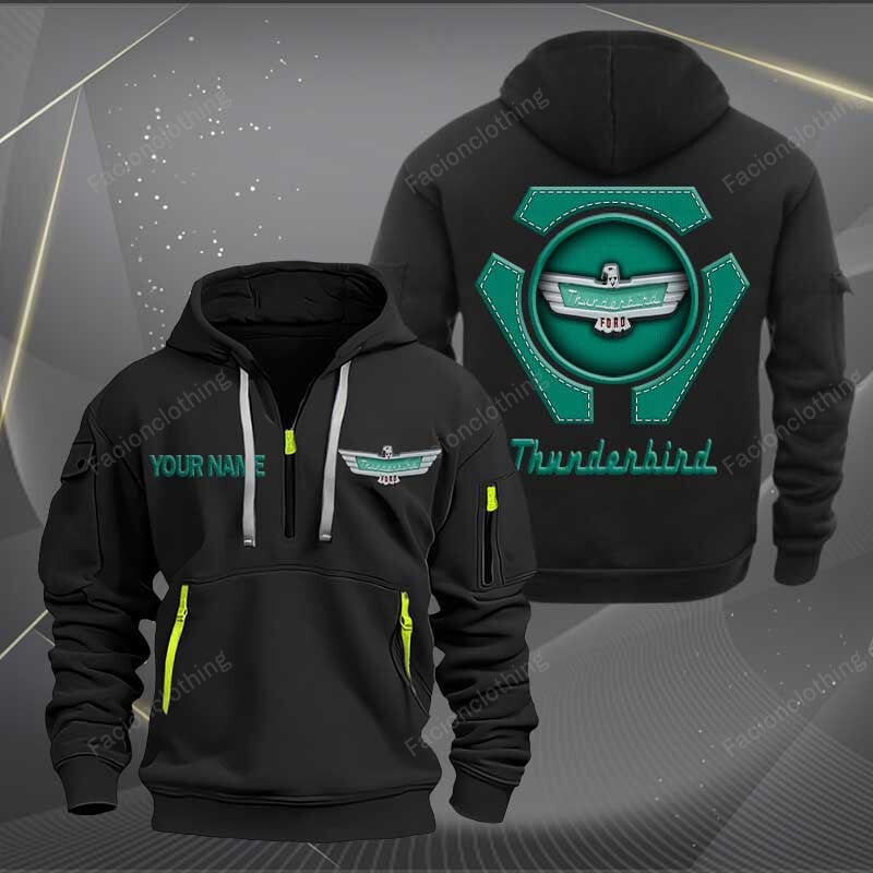 Sportswearmerch Thunderbird Car Personalized Half Zip Hoodie For Fan