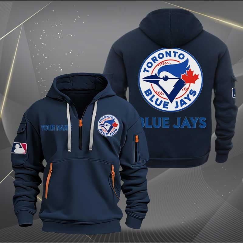 Sportswearmerch Toronto Blue Jays MLB Half Zip Hoodie For Fan