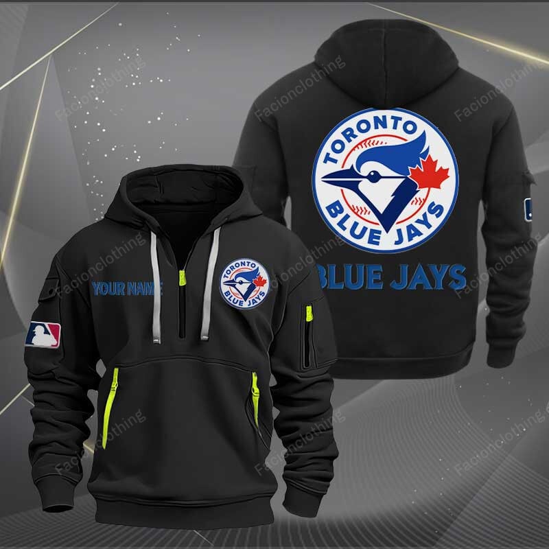 Sportswearmerch Toronto Blue Jays MLB Half Zip Hoodie For Fan