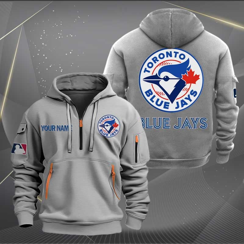 Sportswearmerch Toronto Blue Jays MLB Half Zip Hoodie For Fan