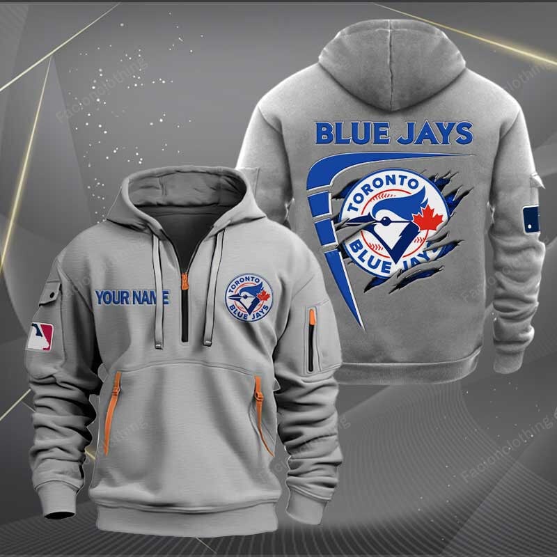 Sportswearmerch Toronto Blue Jays MLB Personalized Half Zip Hoodie For Fan