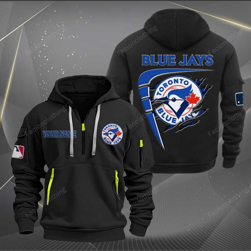 Sportswearmerch Toronto Blue Jays MLB Personalized Half Zip Hoodie For Fan