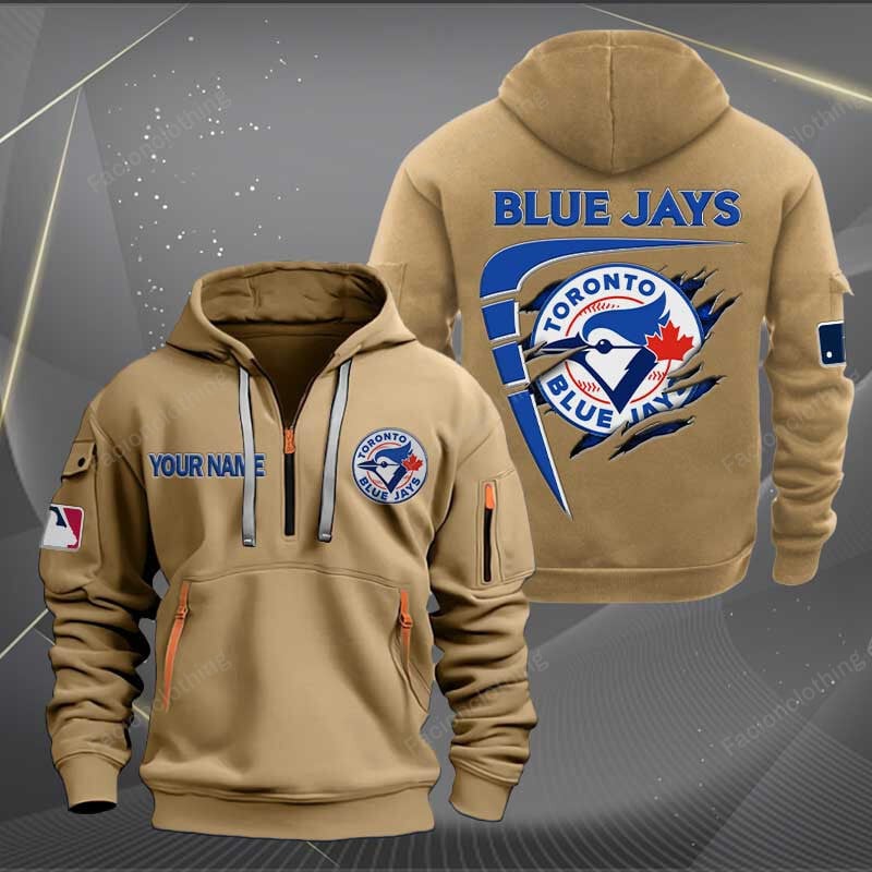 Sportswearmerch Toronto Blue Jays MLB Personalized Half Zip Hoodie For Fan