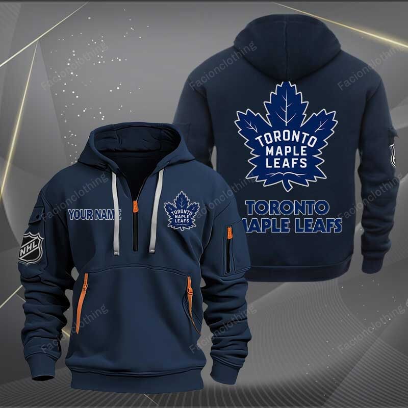 Sportswearmerch Toronto Maple Leafs NHL Half Zip Hoodie For Fan