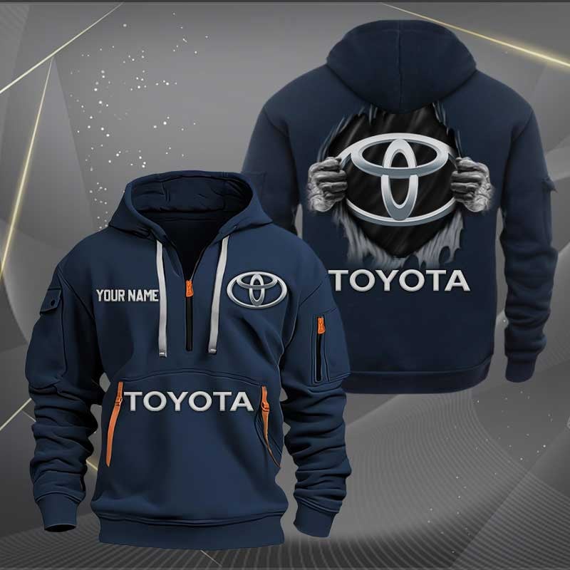 Sportswearmerch Toyota Car Personalized Half Zip Hoodie For Fan