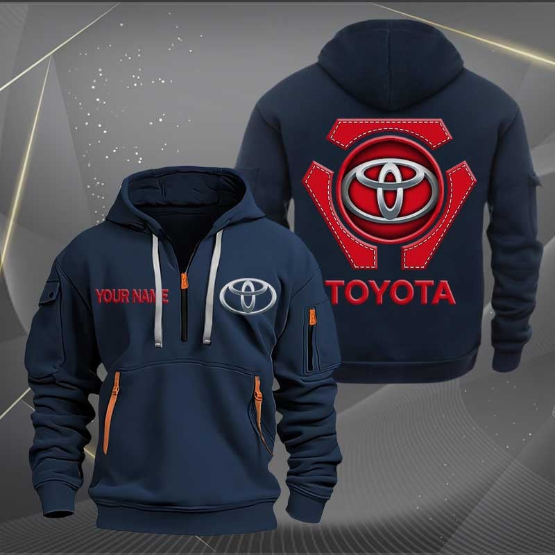 Sportswearmerch Toyota Car Personalized Half Zip Hoodie For Fan