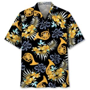 Sportswearmerch Tropical French Horn Brass Hawaiian Shirt For Fan