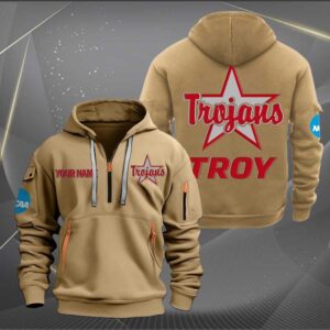 Sportswearmerch Troy Trojans NCAA Hockey Personalized Half Zip Hoodie For Fan