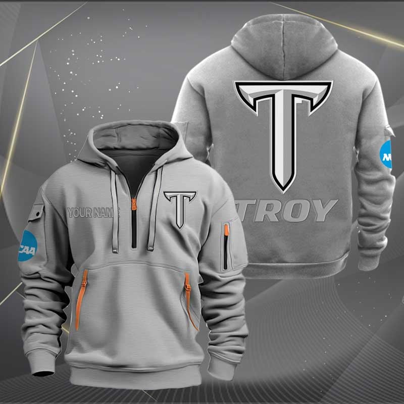Sportswearmerch Troy Trojans NCAA Personalized Half Zip Hoodie For Fan