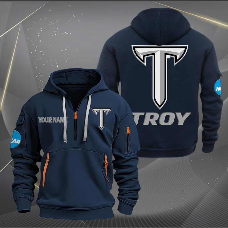 Sportswearmerch Troy Trojans NCAA Personalized Half Zip Hoodie For Fan