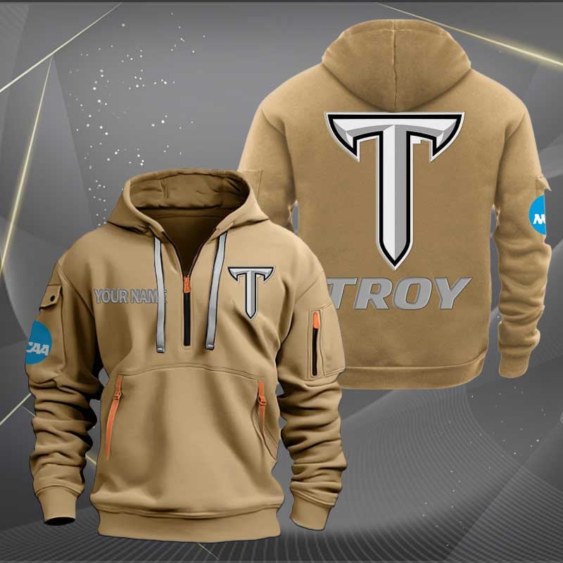 Sportswearmerch Troy Trojans NCAA Personalized Half Zip Hoodie For Fan