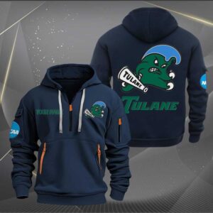 Sportswearmerch Tulane Green Wave NCAA Personalized Half Zip Hoodie For Fan